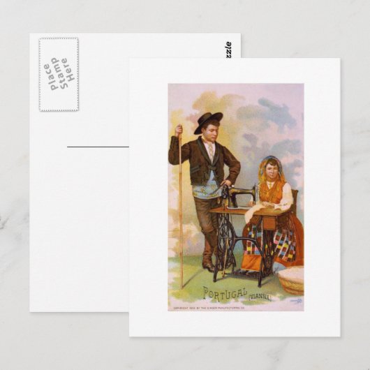 Portugiesischer Junge + Mädchen Postkarte (Vorne/Hinten)