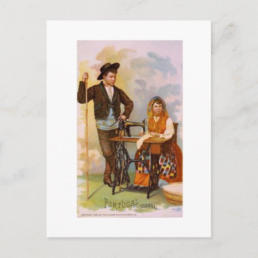 Portugiesischer Junge + Mädchen Postkarte (Vorderseite)