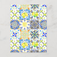 Portugiesischer Majolica Azulejo Mittelmeerlemon