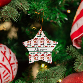 Portugiesischer Podengo Dog Breed Christmas Stars Keramik Ornament