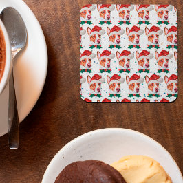 Portugiesischer Podengo Dog Breed Christmas Stars Rechteckiger Pappuntersetzer