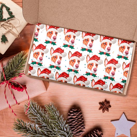 Portugiesischer Podengo Dog Breed Christmas Stars Seidenpapier