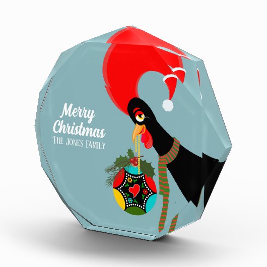 Portugiesischer Rooster Holly Weihnachtsbauble Fotoblock (Rechts)