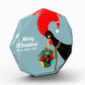 Portugiesischer Rooster Holly Weihnachtsbauble Fotoblock (Links)