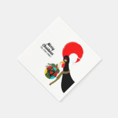 Portugiesischer Rooster Holly Weihnachtsbauble Serviette (Ecke)