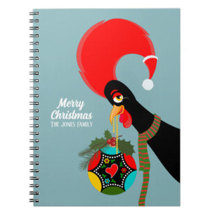 Portugiesischer Rooster und heilige Weihnachtsbaub Notizblock