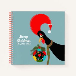 Portugiesischer Rooster und heilige Weihnachtsbaub Notizblock