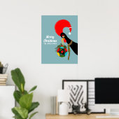 Portugiesischer Rooster und heilige Weihnachtsbaub Poster (Heimbüro)