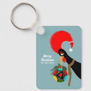 Portugiesischer Rooster und heilige Weihnachtsbaub Schlüsselanhänger