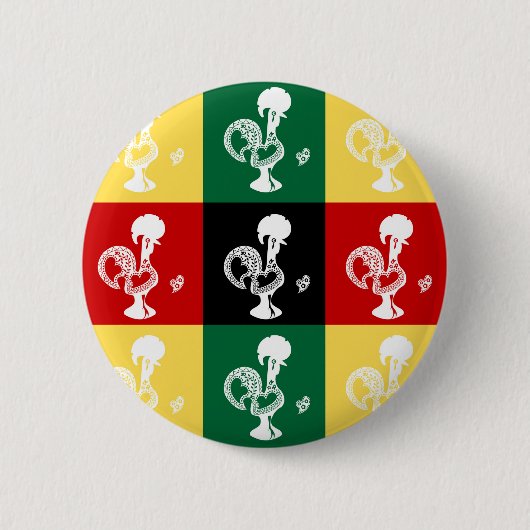 Portugiesischer Rooster von Barcelos farbenprächti Button (Vorderseite)