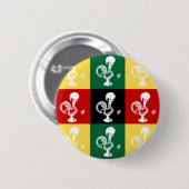 Portugiesischer Rooster von Barcelos farbenprächti Button (Vorne & Hinten)