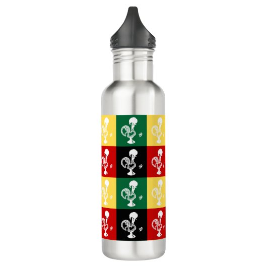 Portugiesischer Rooster von Barcelos farbenprächti Edelstahlflasche (Links)
