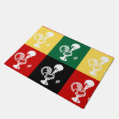 Portugiesischer Rooster von Barcelos farbenprächti Fußmatte (Schrägansicht)