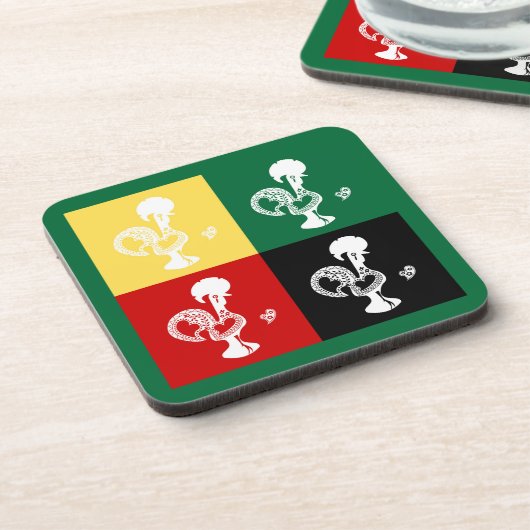 Portugiesischer Rooster von Barcelos farbenprächti Getränkeuntersetzer (Linke Seite)