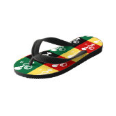 Portugiesischer Rooster von Barcelos farbenprächti Kinderbadesandalen (Schrägansicht)