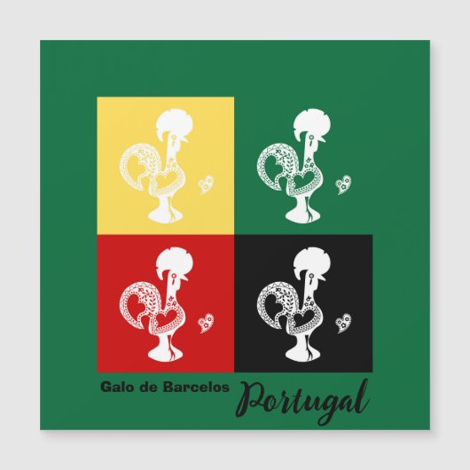 Portugiesischer Rooster von Barcelos farbenprächti Magnetkarte (Vorderseite)