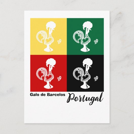 Portugiesischer Rooster von Barcelos farbenprächti Postkarte (Vorderseite)