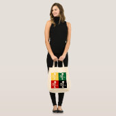 Portugiesischer Rooster von Barcelos farbenprächti Tragetasche (Vorderseite (Model))