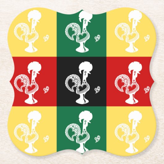 Portugiesischer Rooster von Barcelos farbenprächti Untersetzer (Vorderseite)
