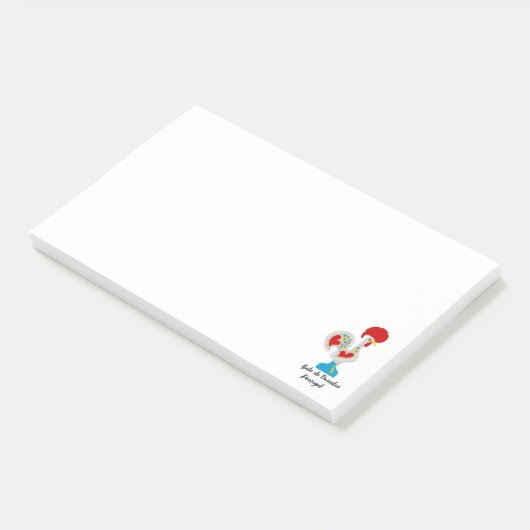 Portugiesischer Rooster von Barcelos in Weiß Post-it Klebezettel (angewinkelt)