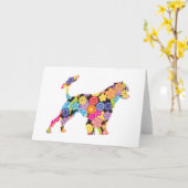 Portugiesischer Wasser-Hund Karte (Gelbe Blume)