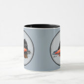 Portugiesischer Wasser-Hund mit orange Stoßdämpfer Tasse (Zentrum)