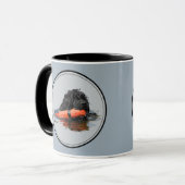 Portugiesischer Wasser-Hund mit orange Stoßdämpfer Tasse (Vorderseite Links)