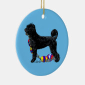 Portugiesischer Wasser-Hunderetriever mit Keramik Ornament (Rechts)