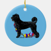 Portugiesischer Wasser-Hunderetriever mit Keramik Ornament (Hinten)