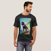 Portugiesischer Wasserdog Cool Surf Board Wellensu T-Shirt (Vorne ganz)