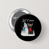 Portugiesischer Wasserdog Weihnachtsschneemann X Button (Vorne & Hinten)
