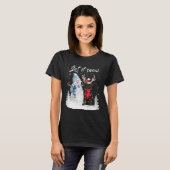 Portugiesischer Wasserdog Weihnachtsschneemann X T-Shirt (Vorne ganz)