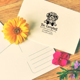 Portugiesischer Wasserhund, benutzerdefinierte Rüc Gummistempel