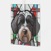 Portugiesischer Wasserhund "Festglas" Ornament Aus Glas (Vorderseite links)