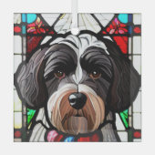 Portugiesischer Wasserhund "Festglas" Ornament Aus Glas (Vorderseite)