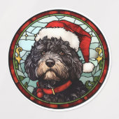 Portugiesischer Wasserhund Festgläserweihnachtsfes Etiketten (Design 1)