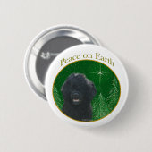 Portugiesischer Wasserhund Frieden Button (Vorne & Hinten)