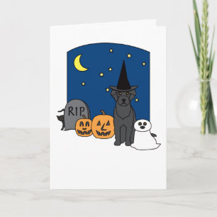 Portugiesischer Wasserhund Halloween Karte