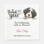 Portugiesischer Wasserhund Hochzeit Danke Serviette (Vorderseite)