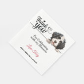 Portugiesischer Wasserhund Hochzeit Danke Serviette (Ecke)