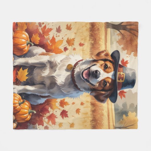 Portugiesischer Wasserhund im Herbst verlässt Ernt Fleecedecke (Vorderseite (Horizontal))