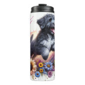 Portugiesischer Wasserhund ist schüchtern Thermosbecher (Vorderseite)