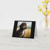 Portugiesischer Wasserhund Karte (Gelbe Blume)
