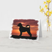 Portugiesischer Wasserhund Karte (Gelbe Blume)