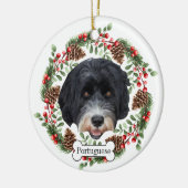 portugiesischer Wasserhund Keramik Ornament (Links)