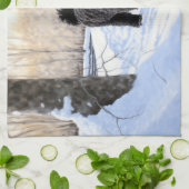 Portugiesischer Wasserhund lässt es zu Weihnachten Geschirrtuch (Gefaltet)