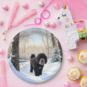 Portugiesischer Wasserhund lässt es zu Weihnachten Pappteller (Party)