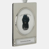 Portugiesischer Wasserhund Mama 2 Banner-Ornament Silber (Rechts)