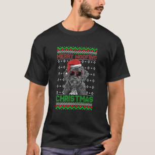 Portugiesischer Wasserhund Merry Woofing Weihnacht T-Shirt