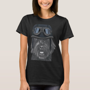 Portugiesischer Wasserhund mit Vintagem Motorrad E T-Shirt